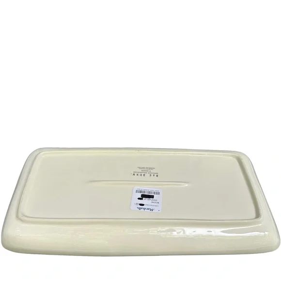 Rae Dunn Christmas Platter NAUGHTY & NICE White Black Long Letters NWT 2017 OG - Picture 12 of 16